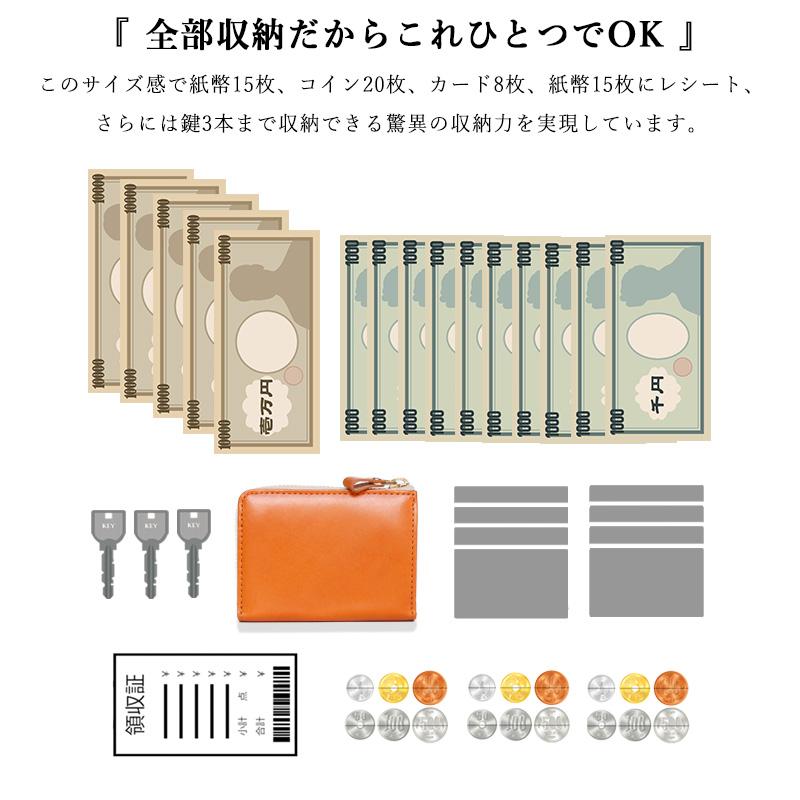 SATTO L 財布 メンズ 栃木レザー 本革 薄い L字ファスナー ミニ財布 蛇腹カードポケット 左利き仕様 使いやすい ギフト BELLVO 父の日の画像