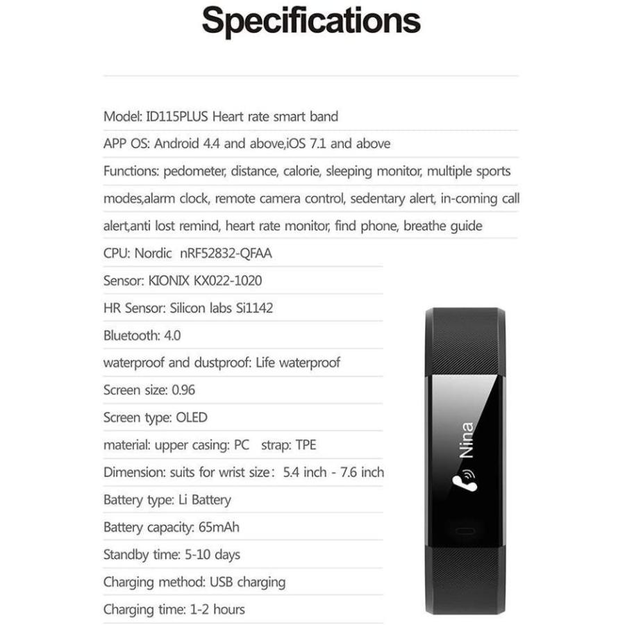 Tuankay ID115Plus HR バンド 交換ベルト 柔らかい シリコン スマートウォッチ用 調整可能 全5色 ブラック スマートブ  :20210425231150-00448:BellWing - 通販 - Yahoo!ショッピング