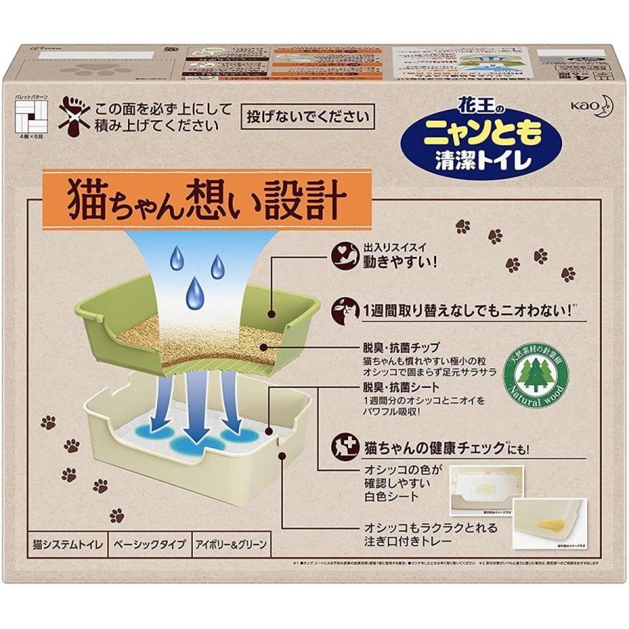 想像を超えての トイレ用品 返金キャンペーン中花王 猫用トイレ本体 ニャンとも清潔トイレ 成猫用スタートセット アイボリー グリーン 成猫用 Ism Com Ge