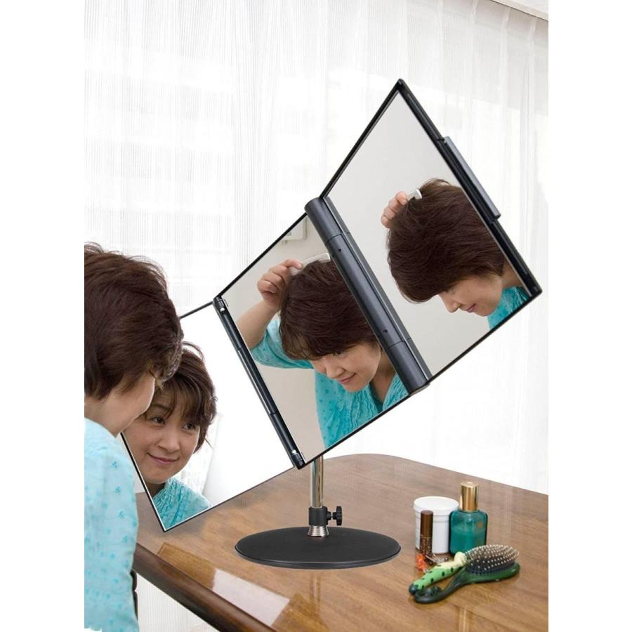 新型 スリーウェイミラースタンドミラー三面鏡(黒) 新型 スリーウェイミラースタンドミラー三面鏡