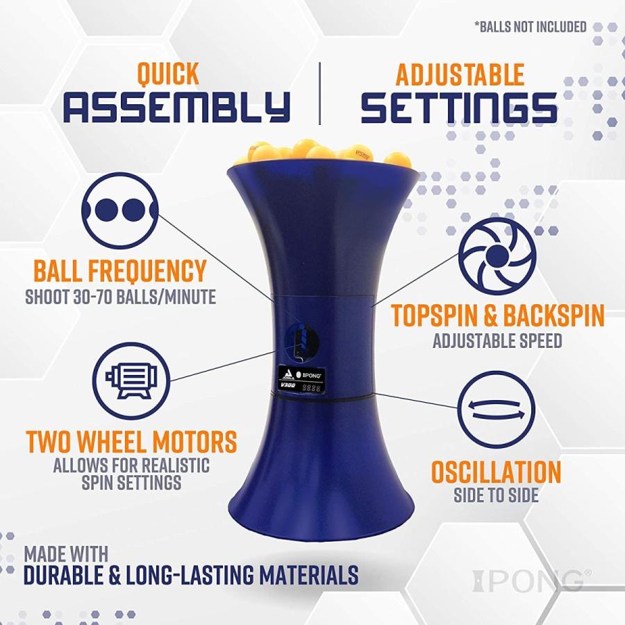 iPong V300 テーブルテニストレーニングロボット 振幅とワイヤレスリモート付き iPong V300 テーブルテニストレーニングロボット 振幅とワイヤレスリモート付き