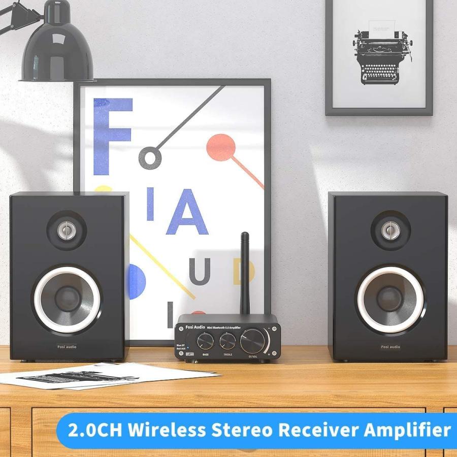 Fosi Audio BT10A ステレオアンプ 50W x 2 電源アダプタ付き(Bluetooth 5.0)｜bellwing｜05