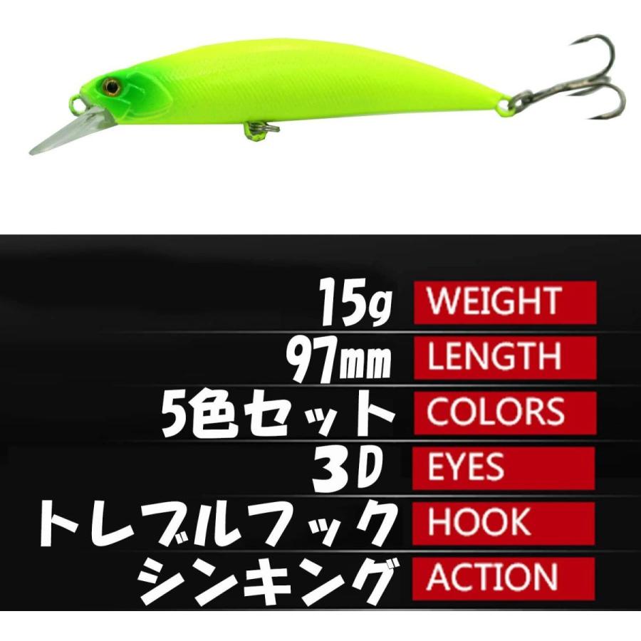 釣り Blue Ocean シーバス ルアー セット シンキング ミノー 15g 97mm 5個セット ブラックバス ヒラメ 青物 Bellwing 通販 Yahoo ショッピング