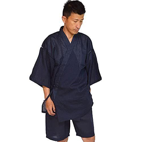 ヘサカ 甚平 しじら織り M 7 濃紺無地 中華のおせち贈り物