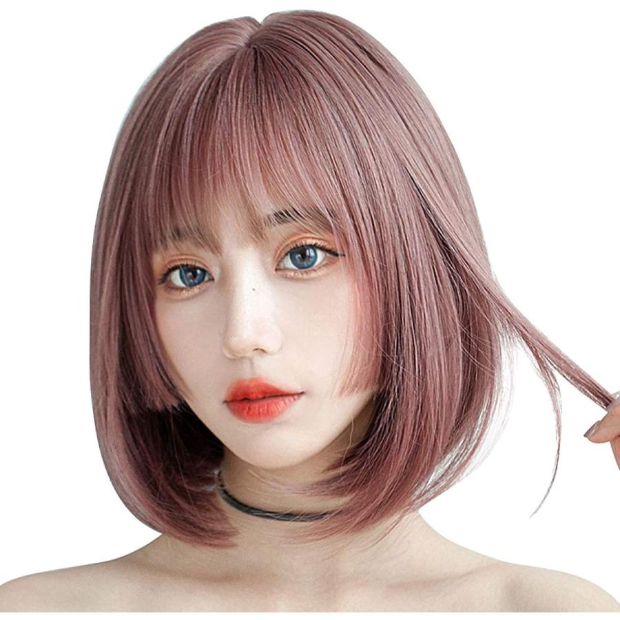 ウィッグ ボブ ショート Candybay 姫カットストレート 姫髪 フルウィッグ 耐熱 自然 小 劾果 原宿ロリータ女性用 かつら ぱっつ ウィッグ エクステンション Gafrecruitment Mil Gh
