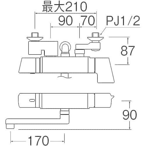 SANEI　浴室用　サーモシャワー混合栓　ホース1.6m　SK18121CT2　手元ストップシャワー