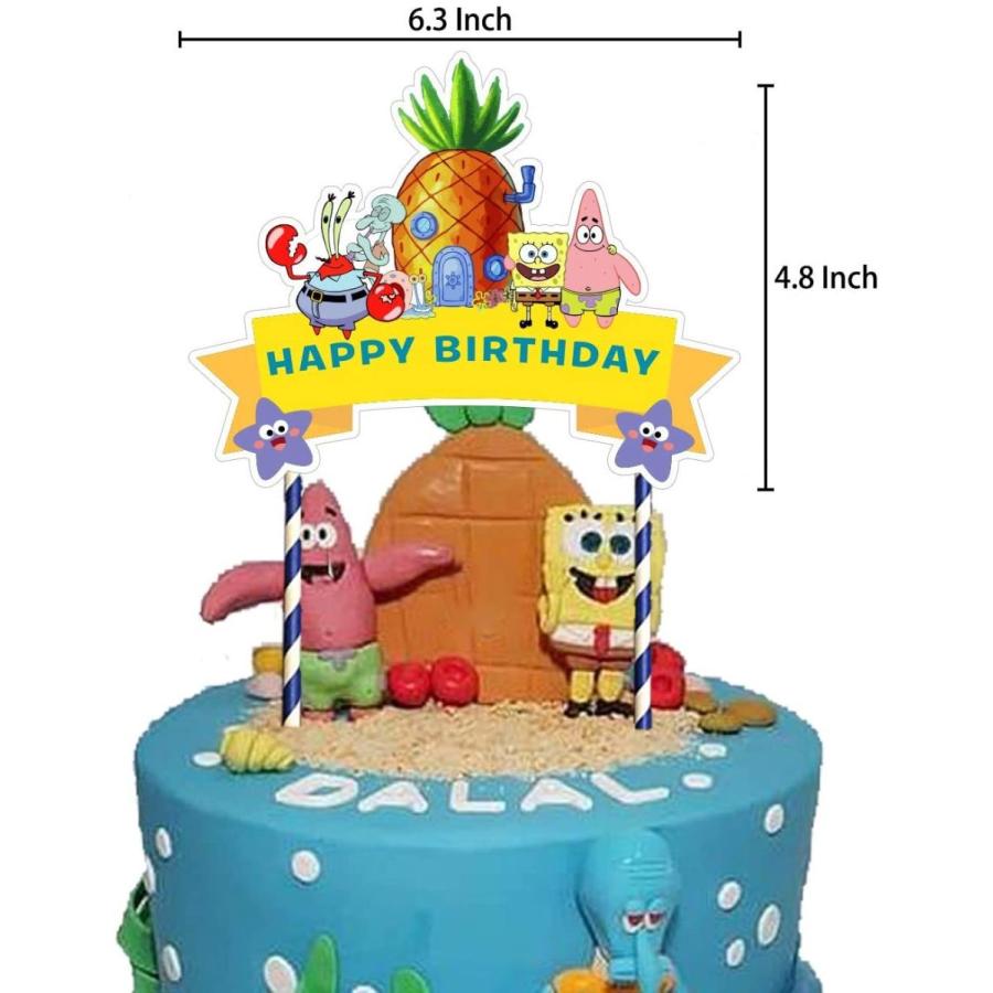 本命ギフト ワッペン 飾り素材 スポンジボブ 誕生日 飾り付け パーティー セット キャラクター イエロー 可愛い カラフル 子供 男の子 女の子 ケーキトッパー バルーン