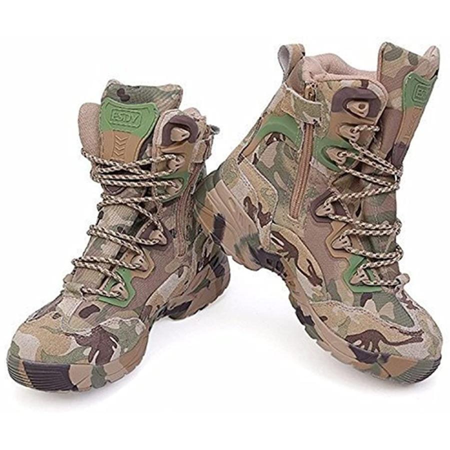 贈り物 メンズ レッキングシューズ コンバットブーツ 軍用靴 迷彩 Kira ミリタリーブーツ ジャング ハイキング 登山 アウトドアスニーカー 防水 撥水スプレー Populationmalawi Org