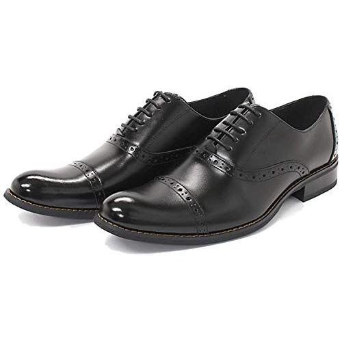 ジンク ビジネスシューズ内羽根 ストレートチップ ブローギング レースアップ 5882 ブラック 27.5 cm