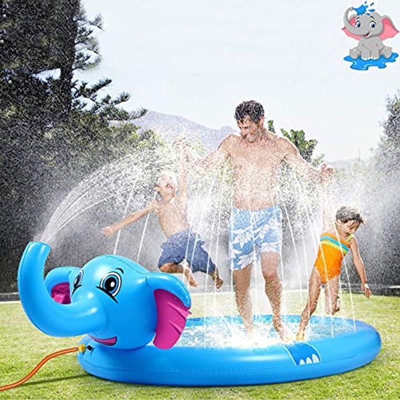 噴水マット 噴水プール ビーチマット ビニールプール PVCプレイマット 夏の日 親子遊び 噴水 おもちゃ アウトドア 大型 家庭用 安全無