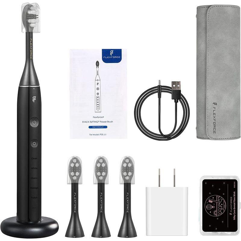 電動歯ブラシ 5つのモード タバコの歯 黄色の歯 敏感な歯茎と歯垢を持つ人々が使用できます キャリングケース付き ソニック回転歯ブラシ 黒と 電動歯ブラシ 5つのモード タバコの歯 黄色の歯 敏感な歯茎と歯垢を持つ人々が使用できます キャリングケース付き ソニック回転歯ブラシ 黒と