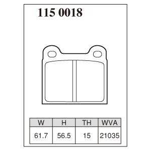 バンザイコシフリ W123 123053 ブレーキパッド リア ディクセル R01タイプ1150018 DIXCEL