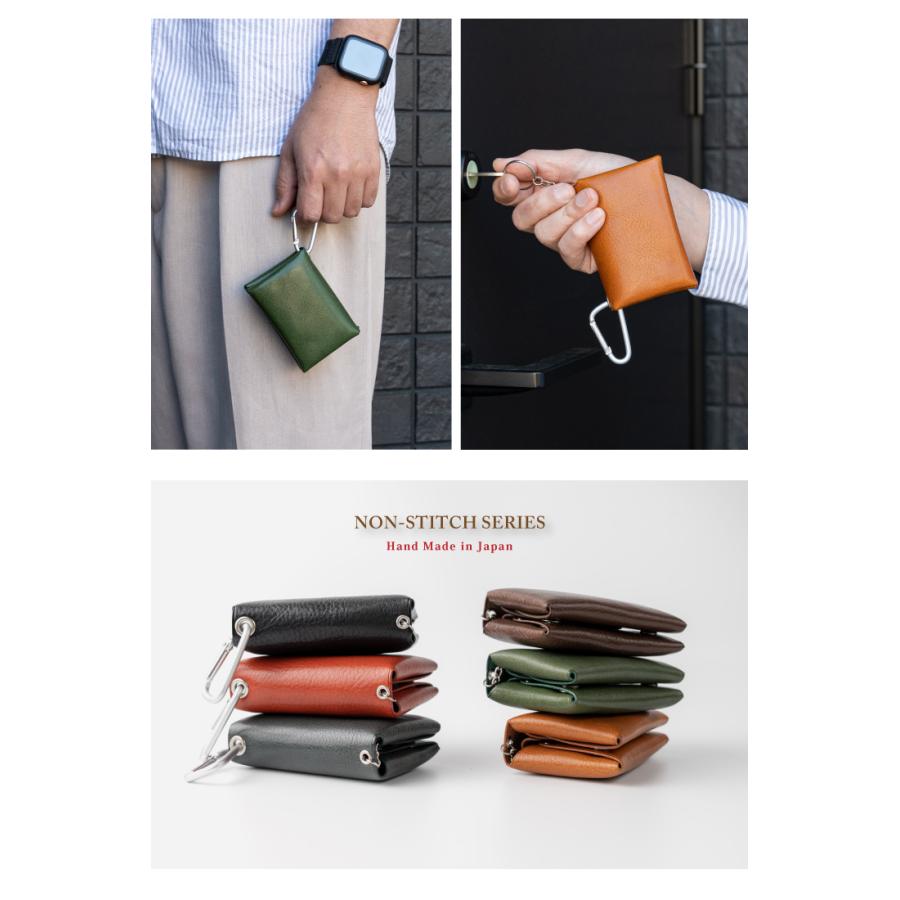 ノンステッチで仕立てたマルチ機能搭載の極小財布 ミニウォレット キー