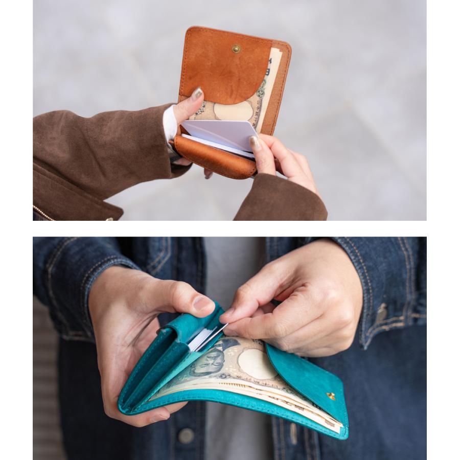 縦型財布 小さい財布 本革 MARGOT マルゴー イタリアンレザー 二つ折り