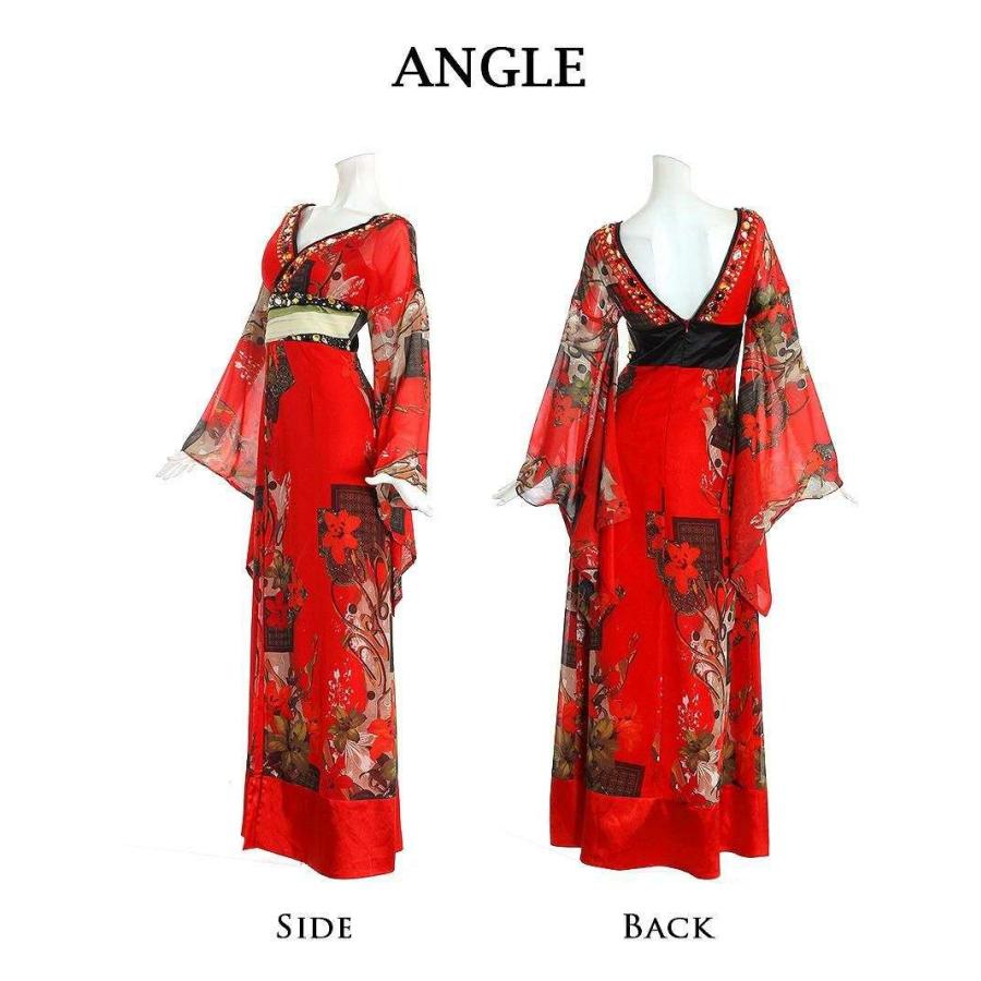 Ryuyu 花魁 コスプレ 衣装 和柄ドレス コンパニオン 衣装 着物 ドレス