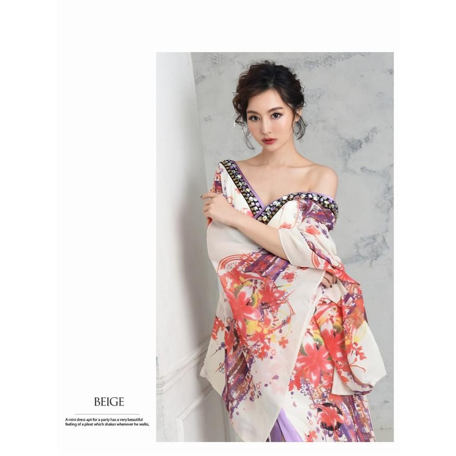 流遊着物ロングドレス花魁和柄和風 花魁 コスプレ 衣装 和柄ドレス コンパニオン 衣装 着物 ドレス