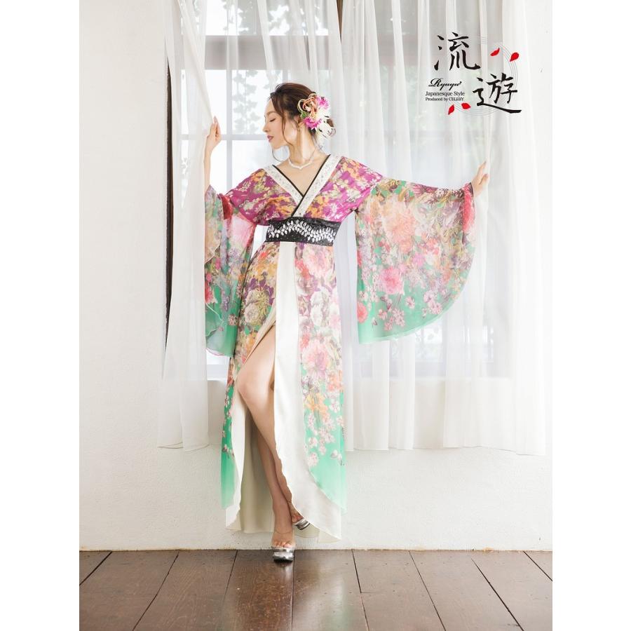 Ryuyu 花魁 コスプレ 衣装 和柄ドレス コンパニオン 着物 ドレス