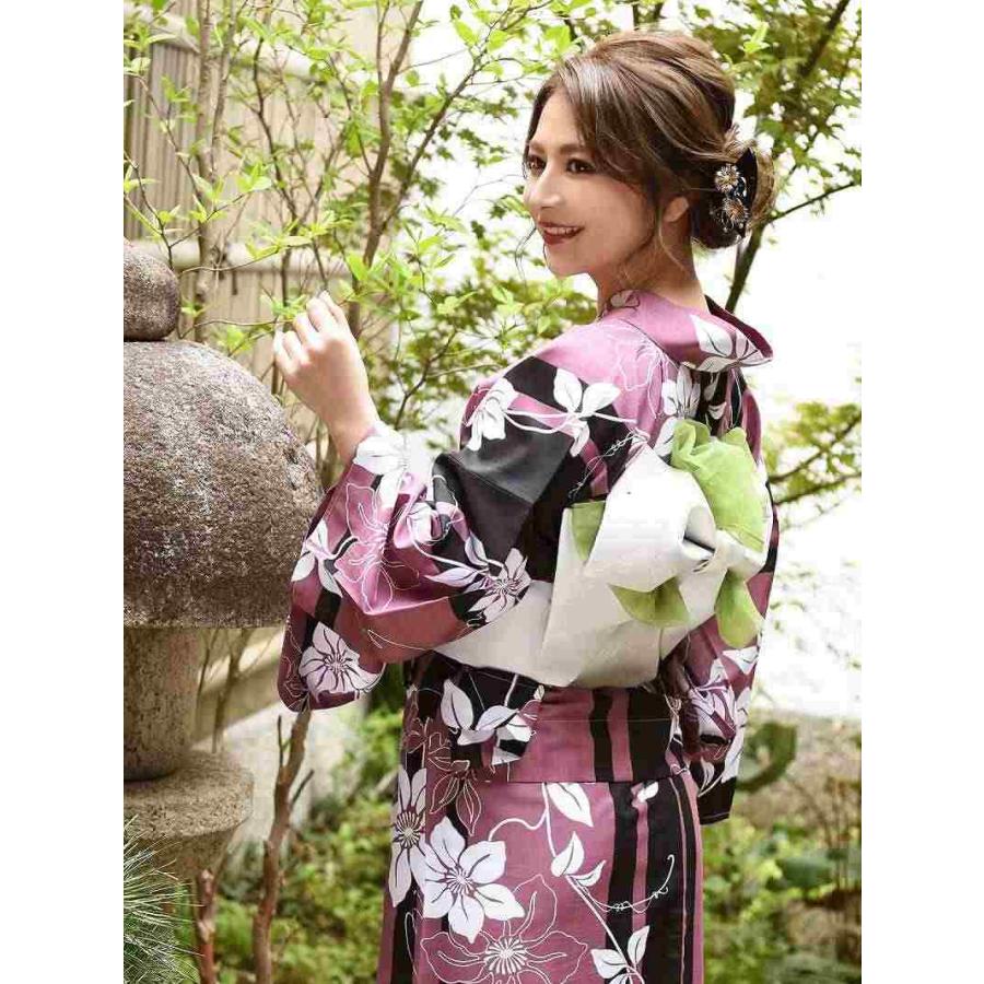 浴衣 セット レディース ゆかた 帯 下駄 キャバ Ryuyu ピンク 花柄