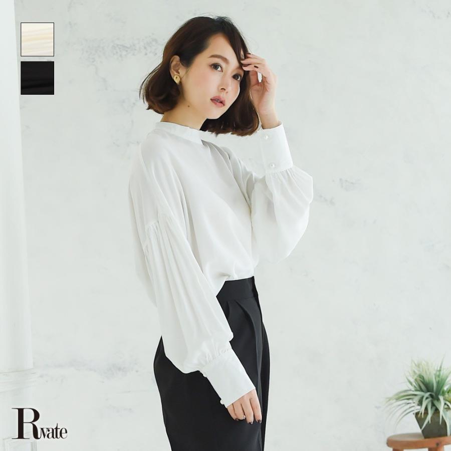 キャバシャツ レディース トップス シャツ ハイネック ゆったり ボリューム袖 ブラウス Belsiaヤフー店 通販 Yahoo ショッピング