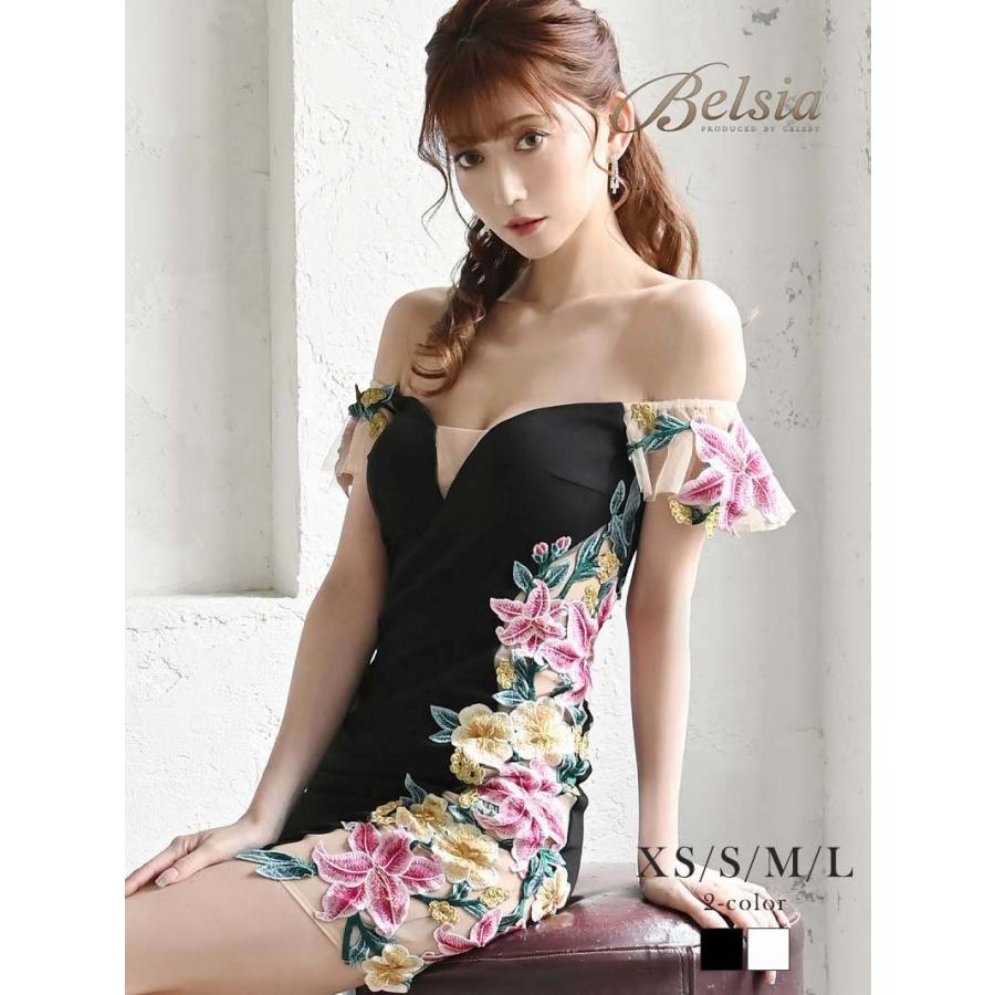 ミニドレス Belsia  花柄 オフショル シアー sexy 谷間 キャバ ドレス キャバドレス ミニドレス ミニ キャバクラ Belsia キャバ ドレス キャバクラ ミニドレス パーティードレス 花柄
