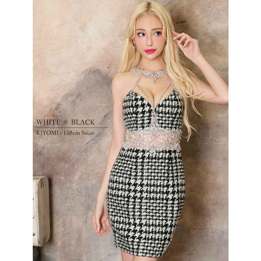 Angel R 千鳥格子柄ツイードドレス