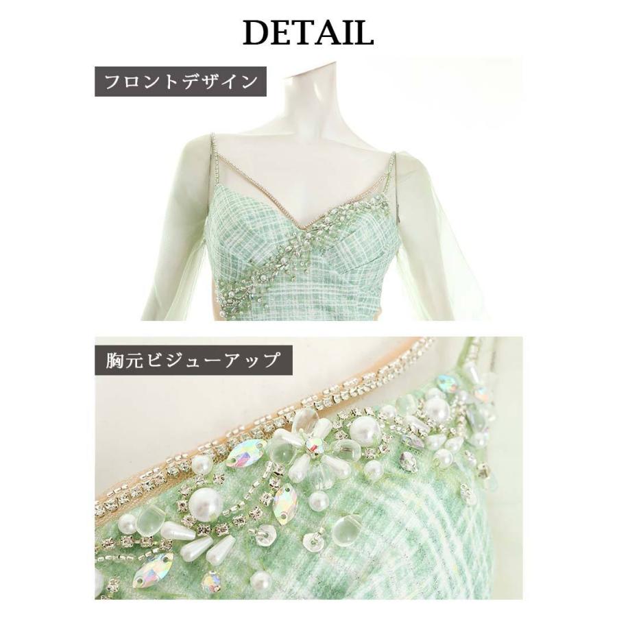 AngelRドレス エンジェルアール キャバ ドレス キャバクラ ミニドレス パーティードレス 長袖 袖付き チェック柄 AngelR_15