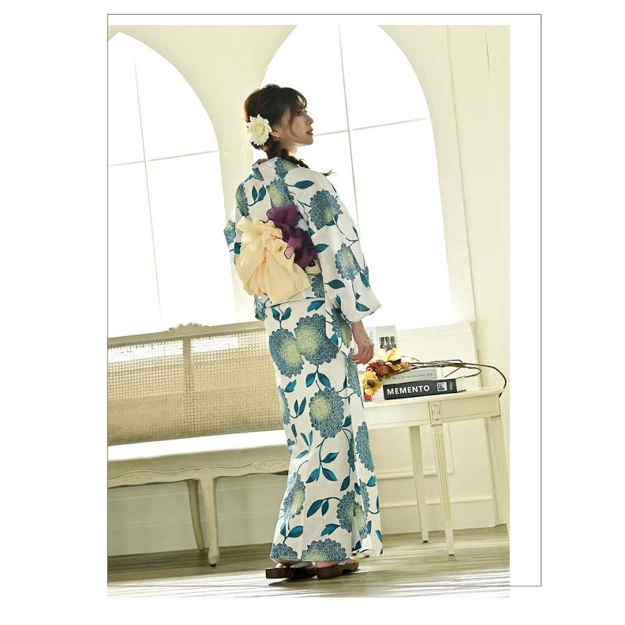 浴衣 セット レディース ゆかた 帯 下駄 キャバ Ryuyu 白 セパレート