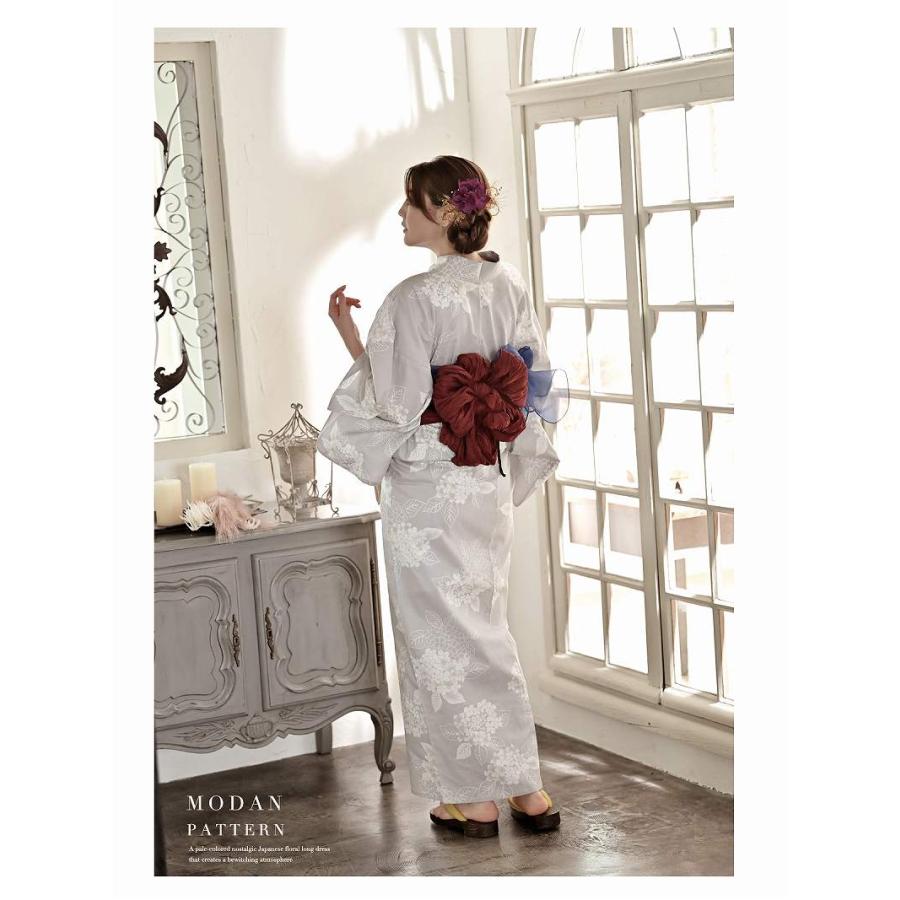 浴衣 セット レディース ゆかた 帯 下駄 キャバ Ryuyu グレー かわいい