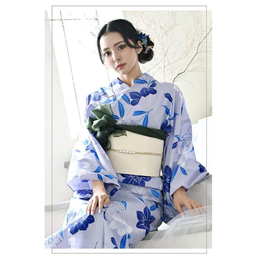 浴衣 セット レディース ゆかた 帯 下駄 キャバ Ryuyu ブルー