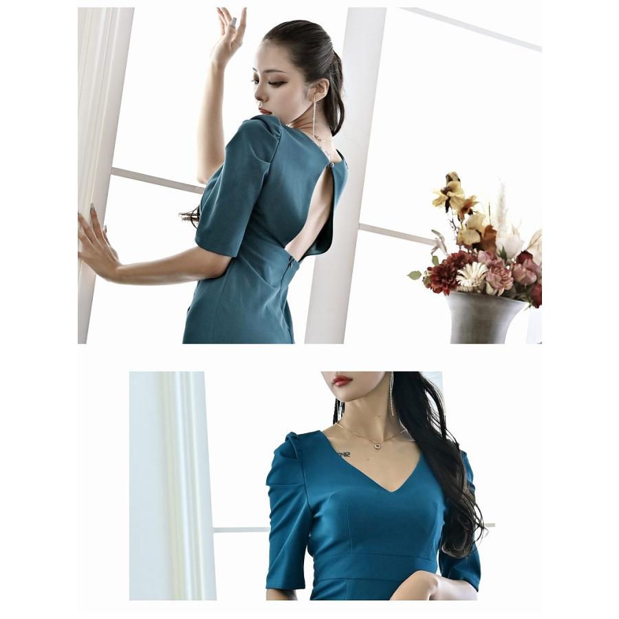 キャバ ワンピース ワンピ キャバワンピース レディース パーティードレス DaysPiece バイカラー 袖付き アシンメトリ キャバ ワンピース ワンピ キャバワンピース キャバワンピ レディース