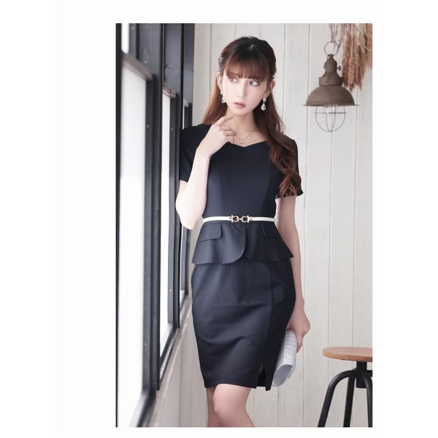 キャバワンピース Belsia  半袖 3Lサイズ フォーマルドレス ペプラム 体型カバー キャバ ワンピース ワンピ キャバワ キャバ ワンピース ワンピ キャバワンピース レディース パーティー