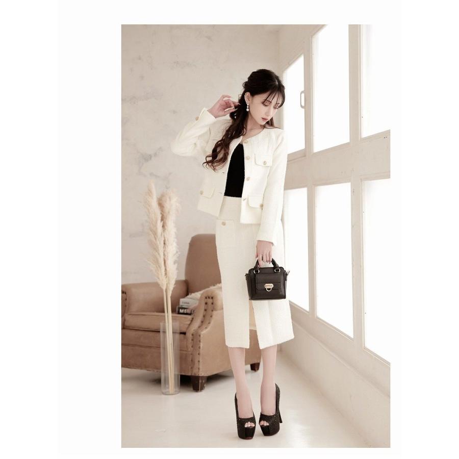 キャバスーツ Belsia.LUX  ツイード フォーマルスーツ ママスーツ ツィード かわいい キャバ スーツ キャバスーツ Belsia 一部予約販売 キャバ スーツ キャバスーツ レディース