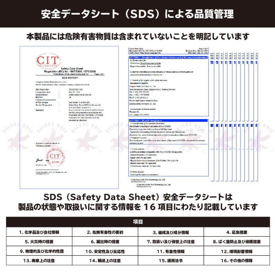 BELSUS URIS スタンプ台 インクパッド 15色 長方形 5種類展開 大容量 カラフル 水性 スタンプパッド ハンコ 朱肉 印鑑 インク 手紙 クリスマス 年賀状 大判｜belsus｜07