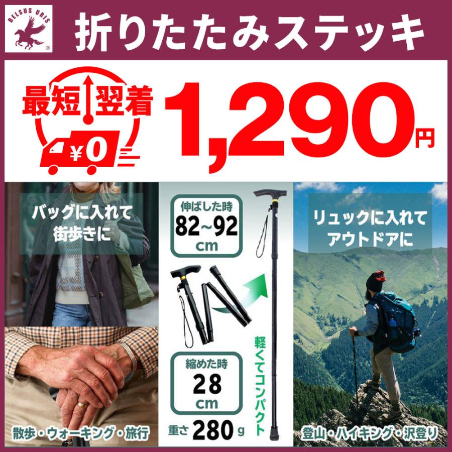 ディスカウント 折りたたみ 杖 ステッキ ホルダー 登山用 介護用 ストラップ 軽量 持ち運び コンパクト アンティーク アウトドア 足ゴム  ウォーキング ２色 送料無料