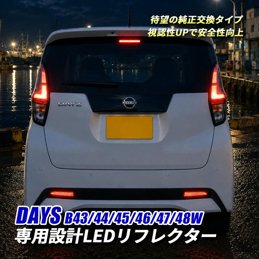 デイズ 日産 LED リフレクター ブレーキランプ ポジション レッド 外装