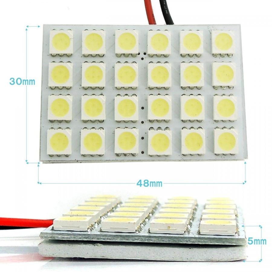 大特価セール】ルームランプ led 車 室内灯 ソケット付 SMD24灯 全3色