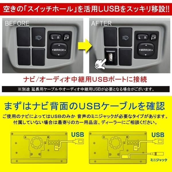 マーチ K12 K13 USBポート　日産用　車　埋め込み　スイッチホール　スイッチカバー　USB　充電器　ケーブル　｜beltaworks｜03