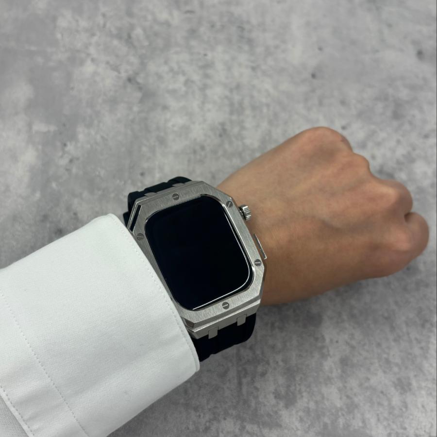 SE Series10 11 対応 アップルウォッチ バンド ケース 一体型 ステレンス Apple Watch sol Chronos Metal BELTIES ベルティーズ 44mm 45mm 46mmの画像