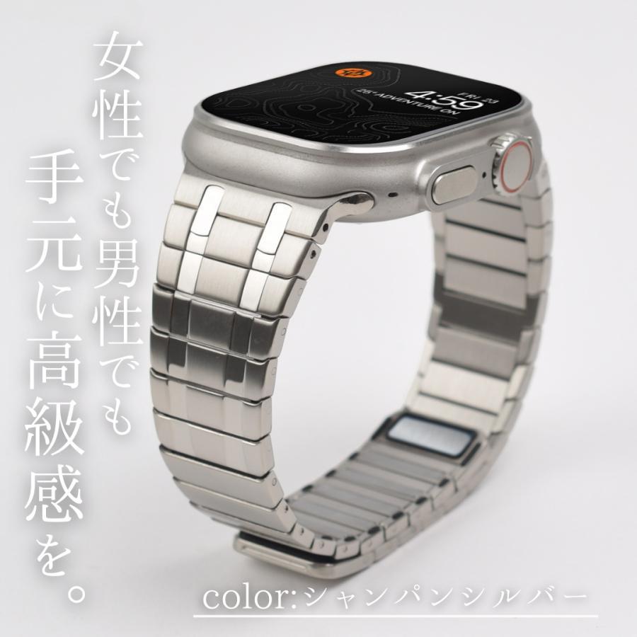 全シリーズ対応 アップルウォッチ バンド Apple Watch ベルト メンズ マグネット ステンレス デュアルラインマグネットバンド BELTIES ベルティーズ ワンタッチの画像
