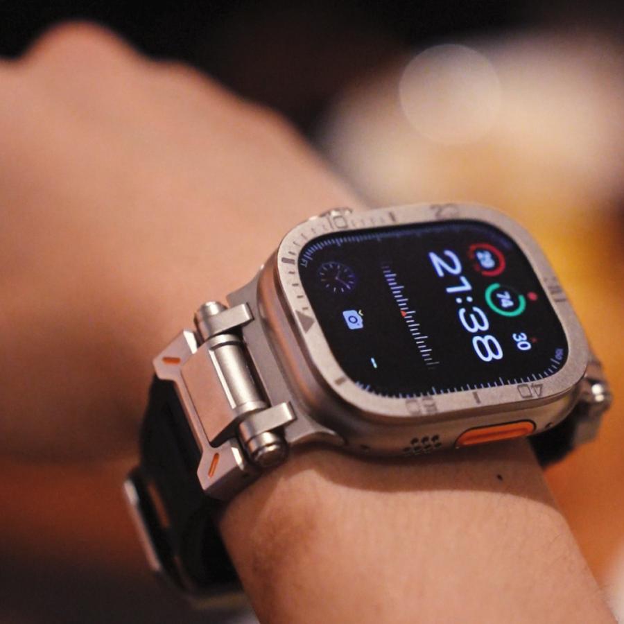 アップルウォッチ バンド メンズ スポーツ Apple Watch シリコンステンレスコネクトTPUバンド 42mm 44mm 45mm 46mm 49mm se2 Series11 ultra3の画像