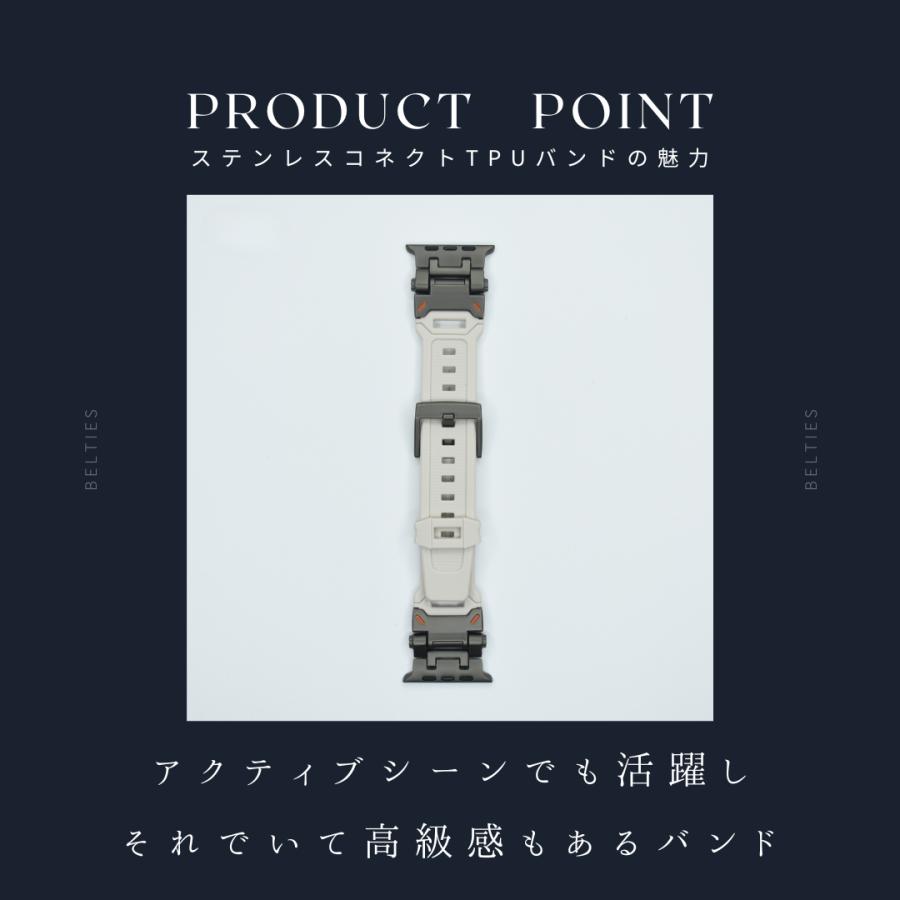 アップルウォッチ バンド メンズ スポーツ Apple Watch シリコンステンレスコネクトTPUバンド 42mm 44mm 45mm 46mm 49mm se2 Series11 ultra3の画像