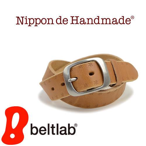 ベルト メンズ レディース 日本製 栃木レザー 花 型押し カジュアル 牛革 本革 Nippon de Handmade｜beltlab-y