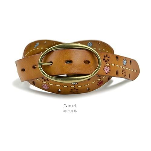 バイヤー様お断り　OLLEBOREBLAブタさん刺繍革素材ベルト AMBIDEX Store △〇丸真鍮 太革ベルト(F クロ): CHILD WOMAN