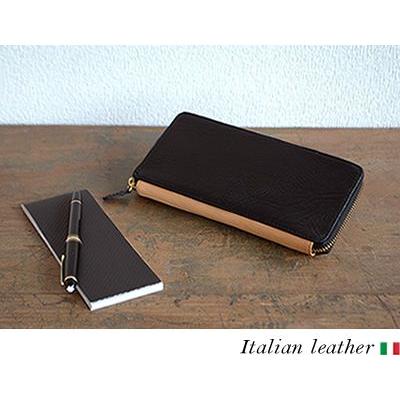 財布 メンズ 長財布 イタリアンレザー シック バイカラー 本革 | ブランド登録なし | 01