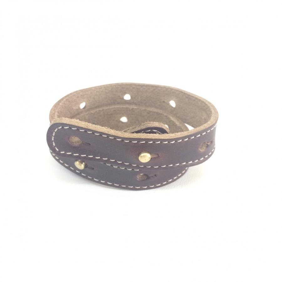 最終値下げ）【ハンドメイド】レザーブレスレット クロムエクセル 楽天