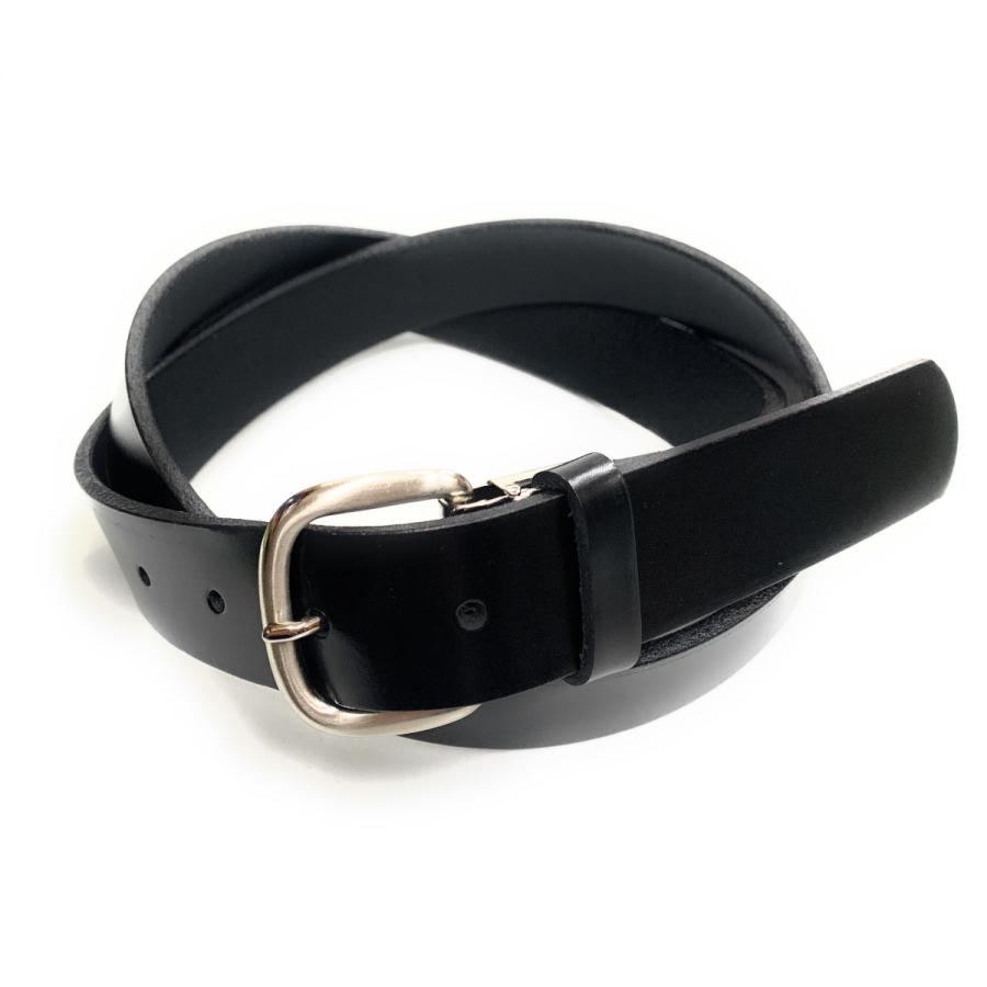 ベルト メンズ スクールベルト ３０ミリ幅 牛革 コードバン タイプ染め 学生用ベルト 学生服 牛革 革 レザーベルト M 105cm 皮革 日本製 ワンコインでお届け　 | 