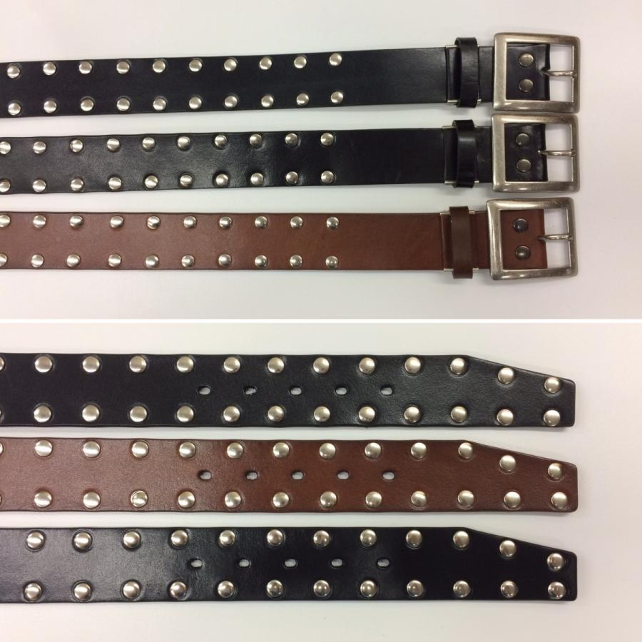 ベルト メンズ レザーベルト スタッズベルト 40ミリ 牛革 本革 ヌメ