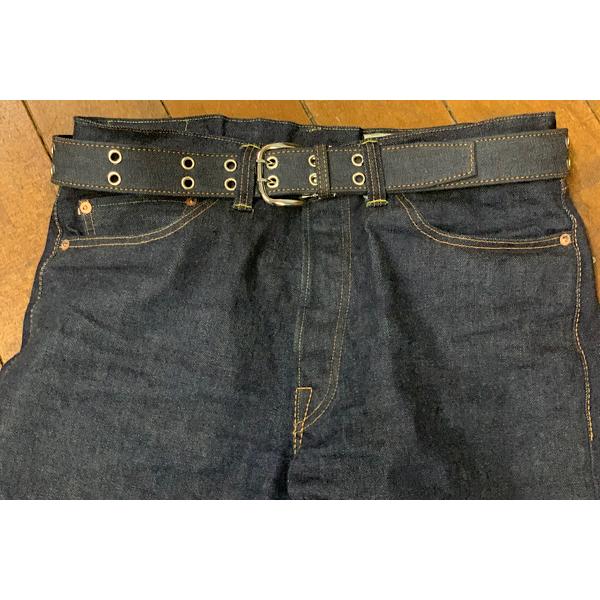 Wピンベルト】 40ミリ幅 デニムベルト ダブルピンベルト 国産denim生地