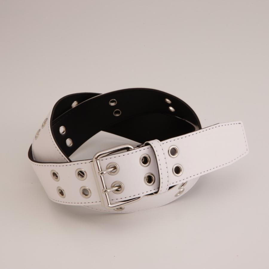 ベルト メンズ 40ミリ エナメル スタッズ ダブルピン 選べる スムース
