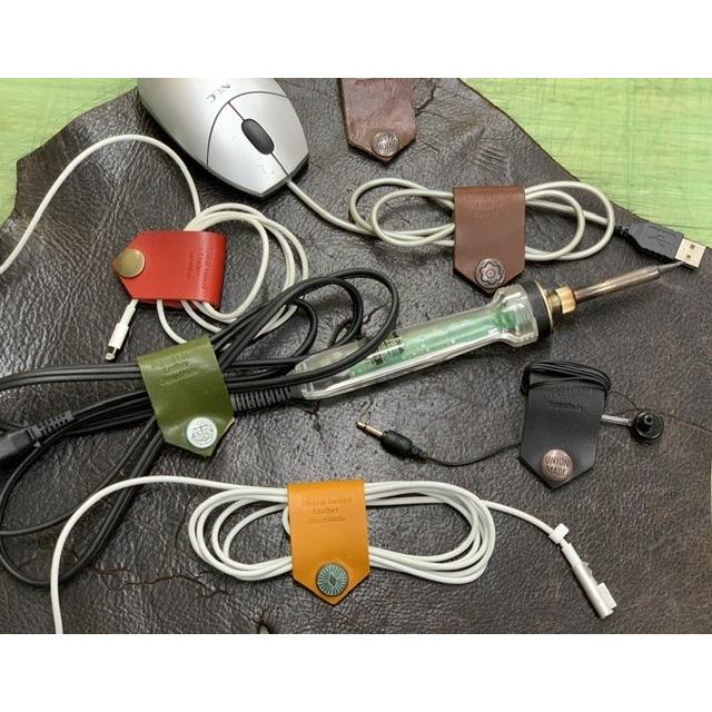 【 送料無料 即日発送 】 栃木レザー ケーブルホルダー コードホルダー コードクリップ イヤホンコード収納 本革 日本製 自社生産 |  | 15